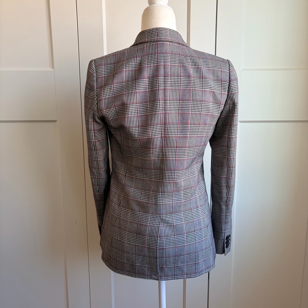 J. Crew Black, White & Red Lady Glen Plaid Tie-Front Blazer | 4 - Picture 5 of 7